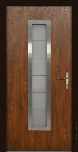 Стальная линия дверь ХАСКИ PRO С ОКНОМ (HUSKY PRO) энергосберегающая дверь для коттеджа